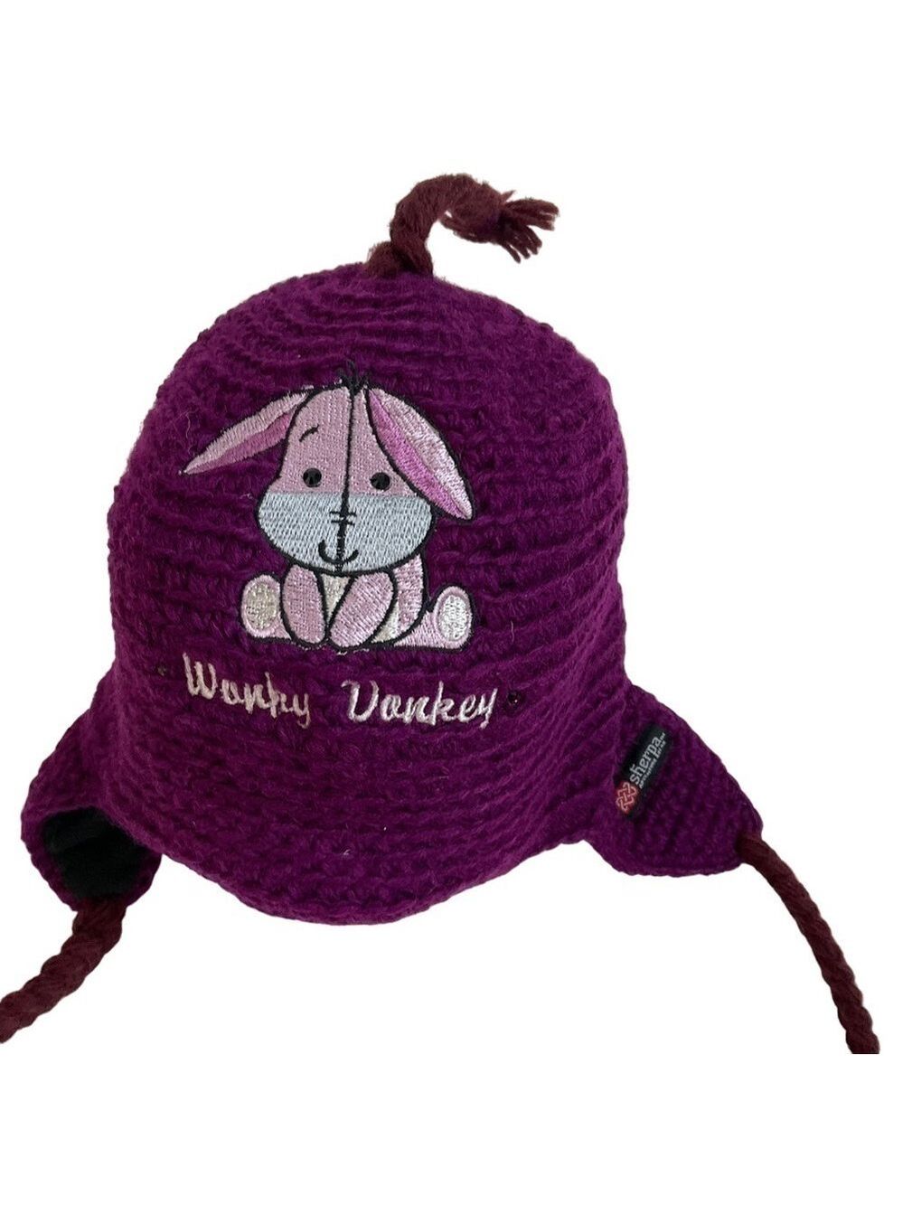 Youth Sherpa Adventure Gear Winter Hat 100% Wool Fleece lined Made in Nepal